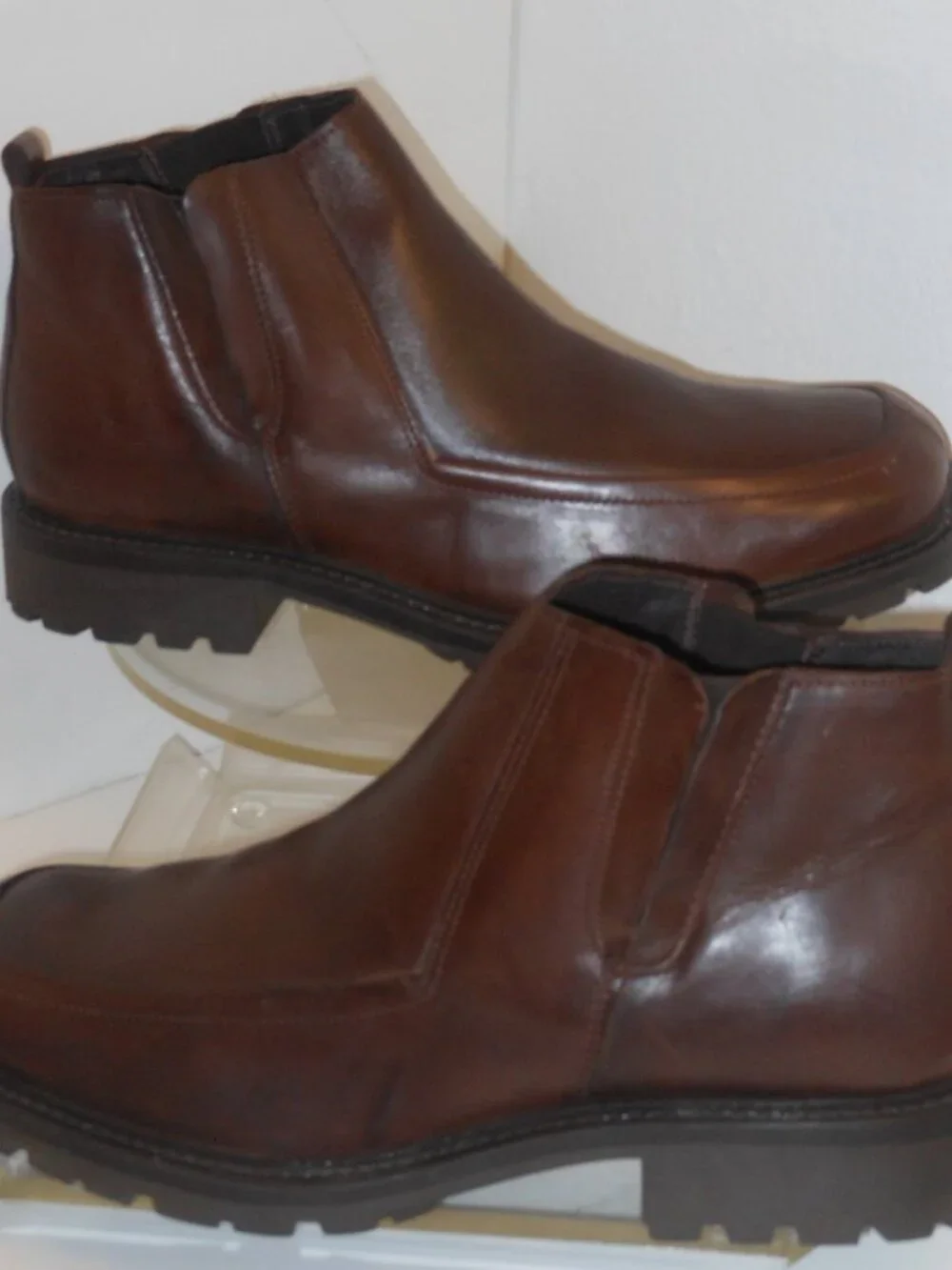 KENNETH COLE BROWN LEATHER ANKLE BOOTS SIZE 12 MEDIUM